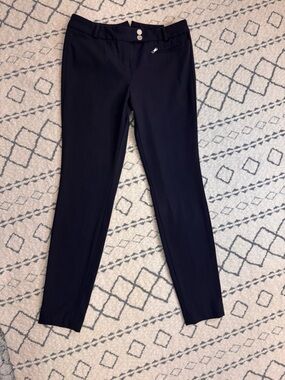 Massimo Dutti Navy Trousers with Burgundy Trim